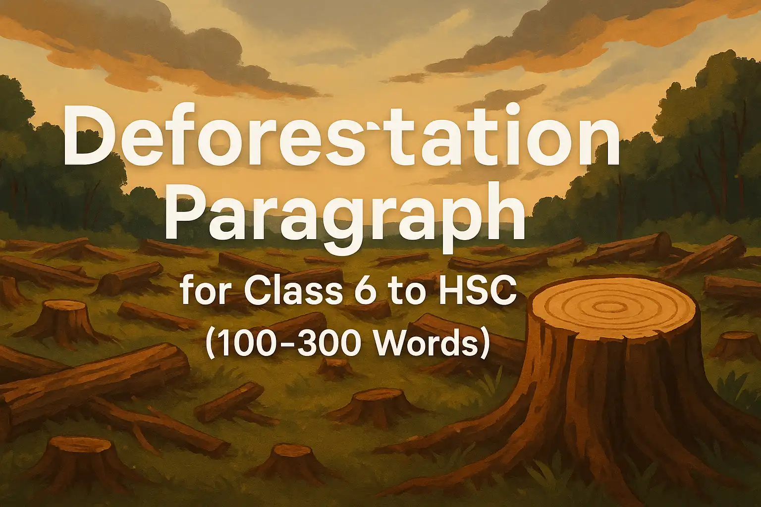 Deforestation Paragraph for Class 4 to HSC (100-300 Words)