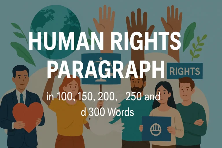 Human Rights Paragraph in 100, 150, 200, 250 and 300 Words