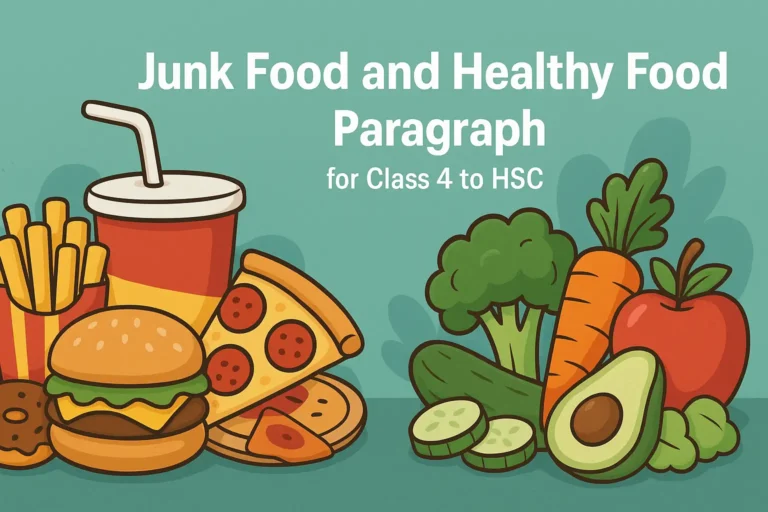 Junk Food and Healthy Food Paragraph for Class 4 to HSC