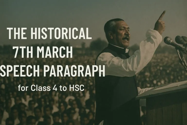 The Historical 7th March Speech Paragraph for Class 4 to HSC