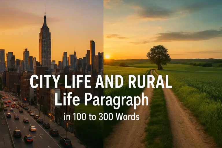 City Life and Rural Life Paragraph in 100 to 300 Words (4 to HSC)