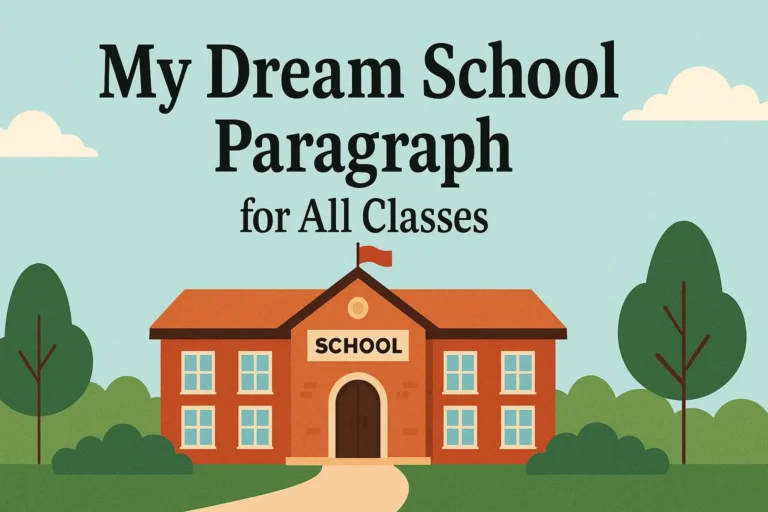 My Dream School Paragraph for Class 4 to SSC
