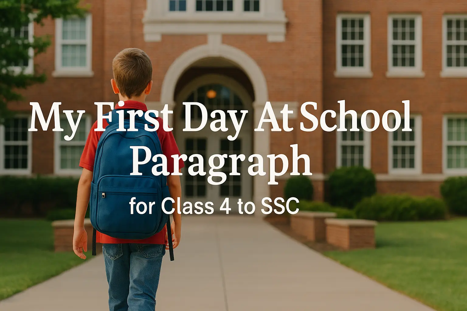 My First Day At School Paragraph for Class 4 to SSC