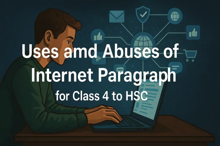 Uses and Abuses of Internet Paragraph for Class 4 to HSC